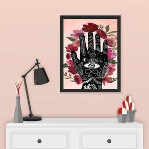 Quadro Decorativo Mão Do Universo 24X18Cm - Com Vidro