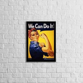 Quadro We Can Do It 33X24Cm - Com Vidro Moldura Preta