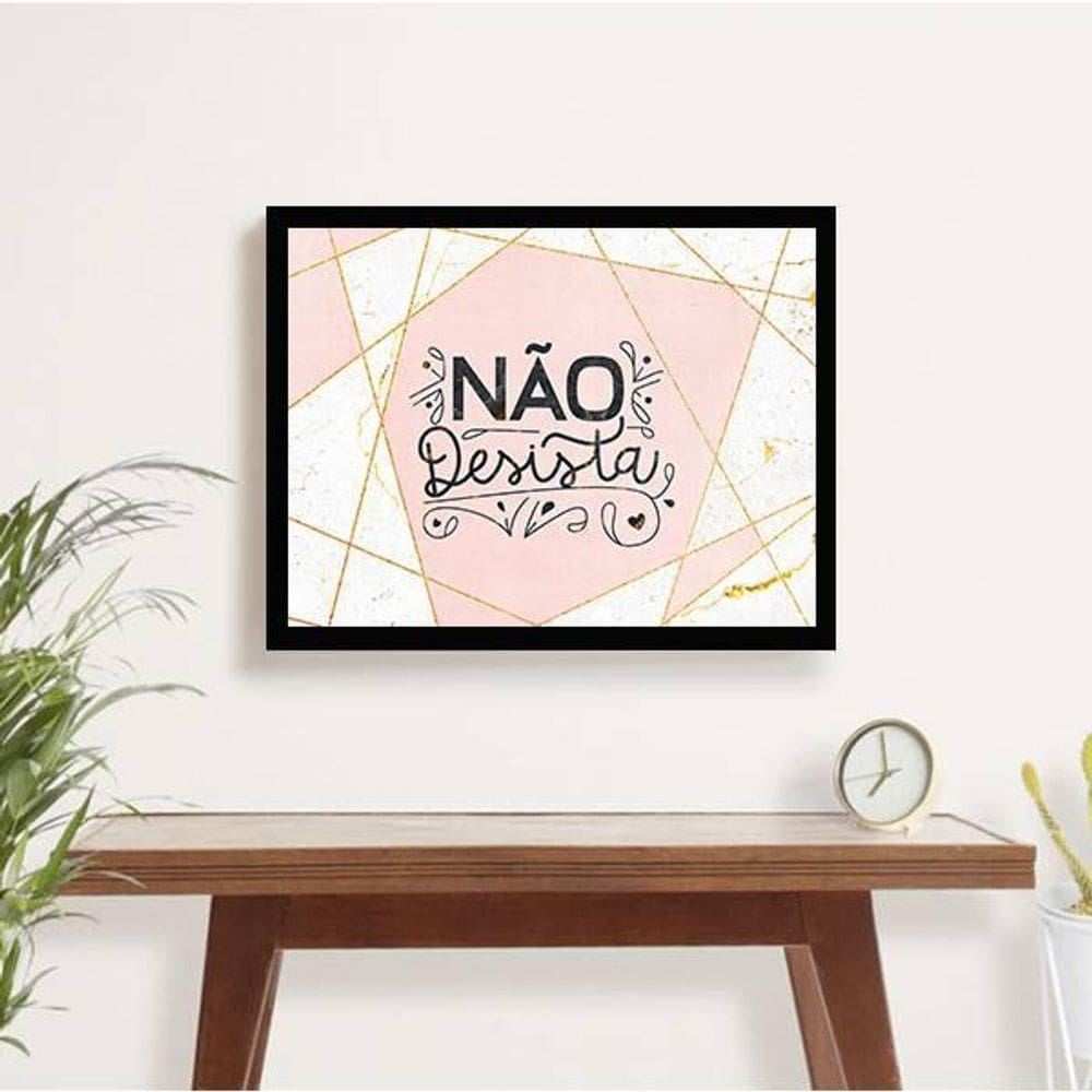 Quadro Decorativo Não Desista 34x23Cm
