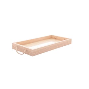 Bandeja Retangular Mdf Fundo Tipo Palha Alça 40x4X20cm LYOR