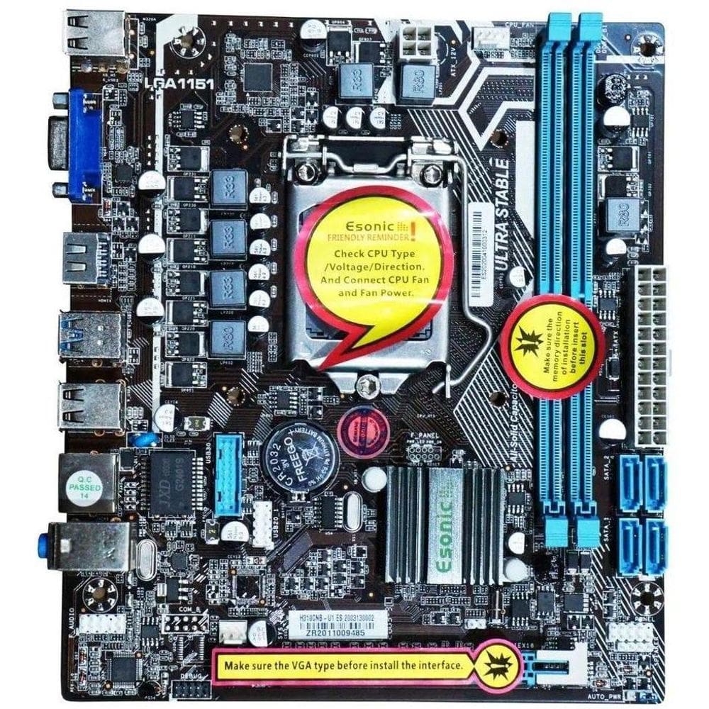 Placa Mãe Lga 1151 H310 8 E 9 Geração Ddr4