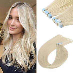 Extensões de cabelo Sunfly Tape ins 45 cm 50 g Platinum Blonde