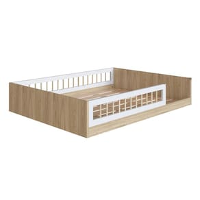 Cama Montessoriana Infantil Casal Affetto AFT016AVBC 188x138cm Aveiro Oak/Branco - Completa Móveis