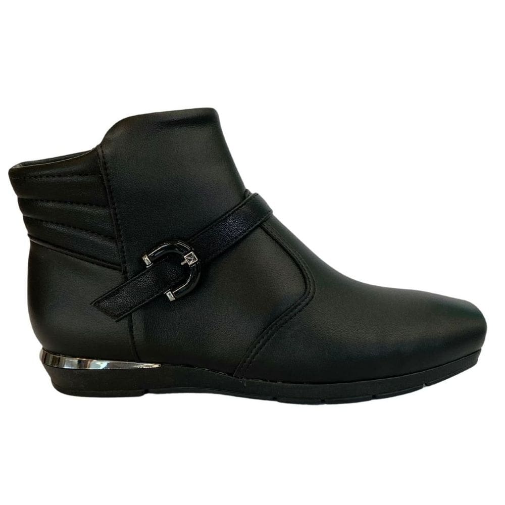 Bota Piccadilly 147314 Feminino Preto cano baixo confortável