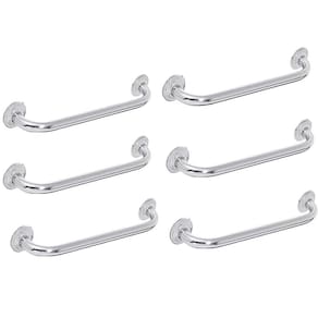 Barra Alça De Apoio Kit 6 Uni Banheiro Inox 40cm Barra Idoso Cadeirante Deficiente Acessibilidade