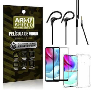 Capinha Moto G60S + Fone Sport Hs92 + Pelicula 3D
