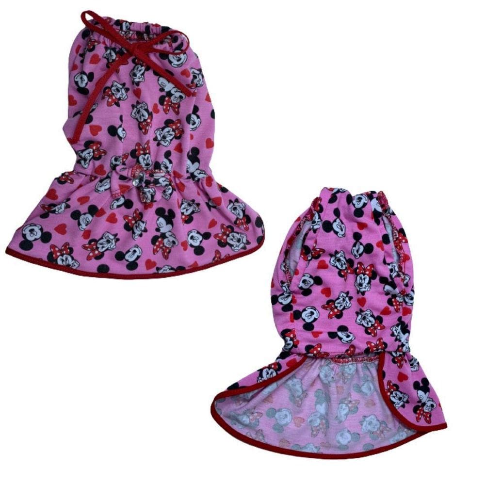 Vestido De Verão Para Cachorro - Rosa Estampado P