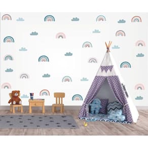 Adesivo de Parede Infantil Arco-íris 50x7cm - Colakoala