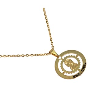 Colar Minha Profissão Engenharia Civil Folheado Ouro 18k