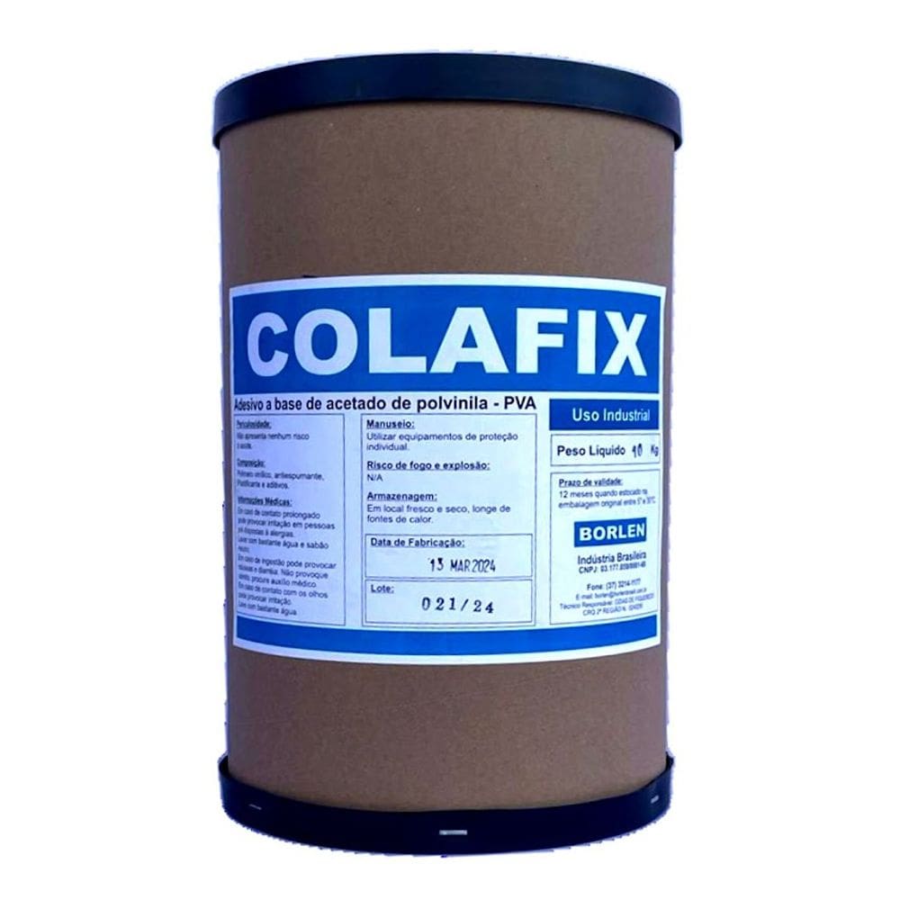 Cola PVA Branca Colafix 1102 Papel Papelão e Madeira 10Kg