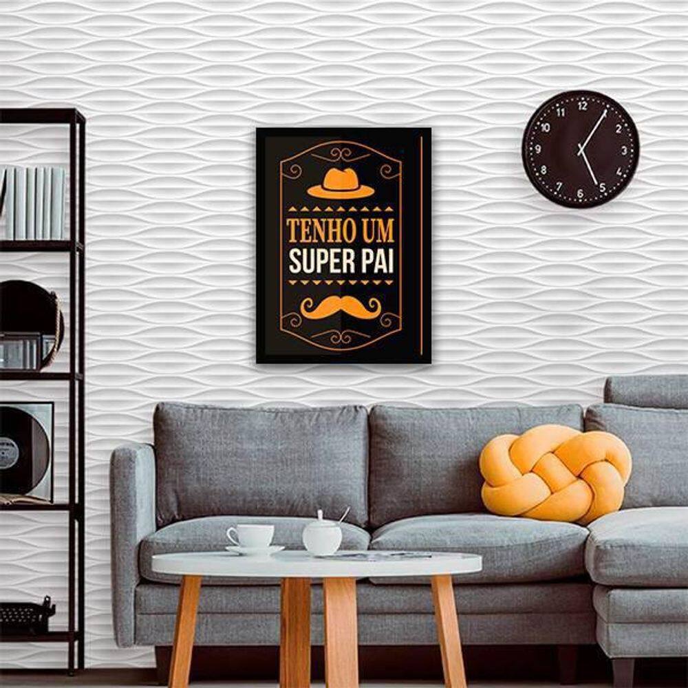 Quadro Decorativo Tenho Um Super Pai 34x23Cm