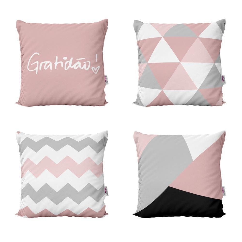 Almofadas Decorativas Rosa E Cinza 40X40