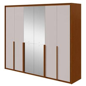 Guarda Roupa Casal Imperatore 6 Portas Frassino Off White com Kit Sapateira e Espelho - Lopas