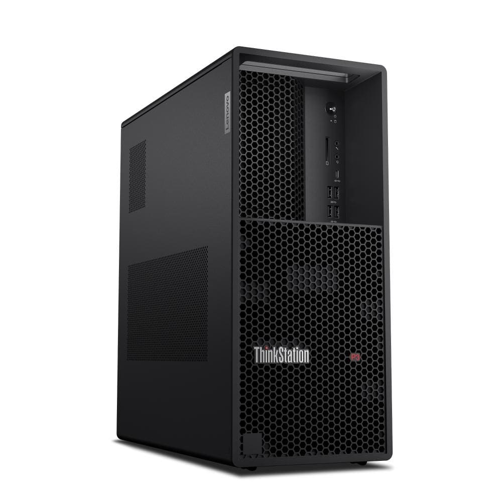 Desktop Lenovo ThinkStation P3 Tower Intel Core i7-13700 vPro 32GB 1TB SSD Windows 11 Pro NVIDIA T1000 - 30GU0033BO Preto