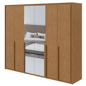 Guarda Roupa Casal Imperatore 6 Portas Amêndoa Clean com Kit Sapateira e Espelho - Lopas