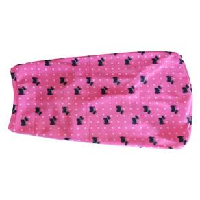 Roupa capa soft pra cachorro rosa estampa dog e bolinhas G