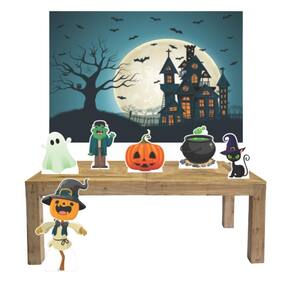 Kit Display Mdf Halloween 06 Peças + Painel Grande