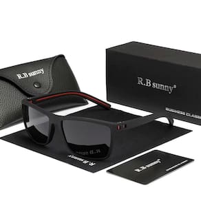 Óculos Polarizados Para Homens E Mulheres Design Esportivo Uv400 Preto Vermelho
