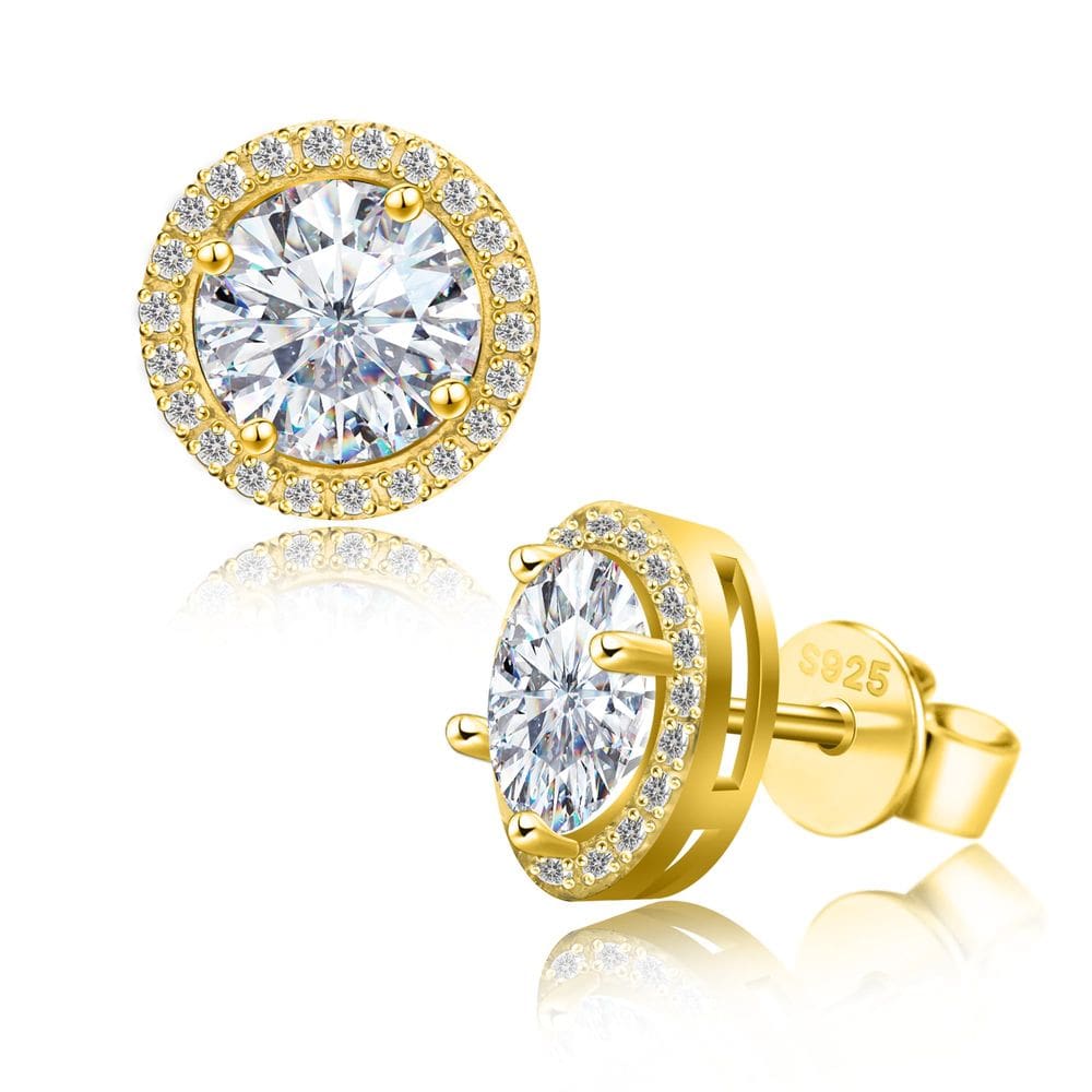 Brincos QUEENOU Moissanite 1CT* 2 em prata 925 em ouro 18K