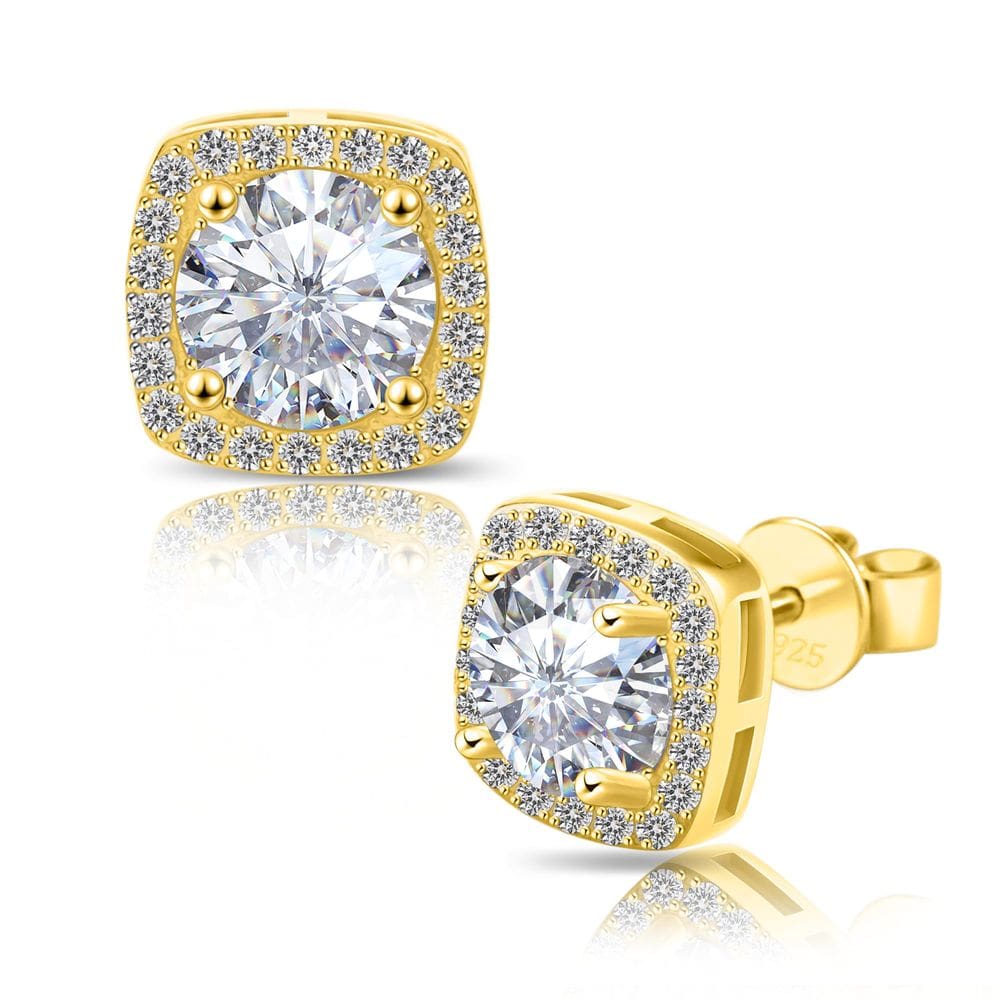 Brincos QUEENOU Moissanite 1CT* 2 em prata 925 em ouro 18K