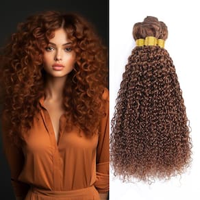Pacotes de cabelo Yuksoocosh Light Brown Kinky Curly 50-75cm 30