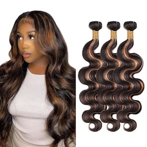 Pacotes de cabelo DiexRlamx 20 cm 22 cm 24 cm Ombre Body Wave 8A