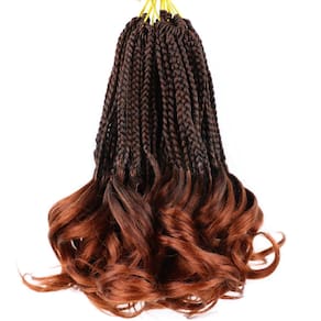 Tranças de crochê, bulvese, francês, curl, preto a gengibre, 8 pacotes