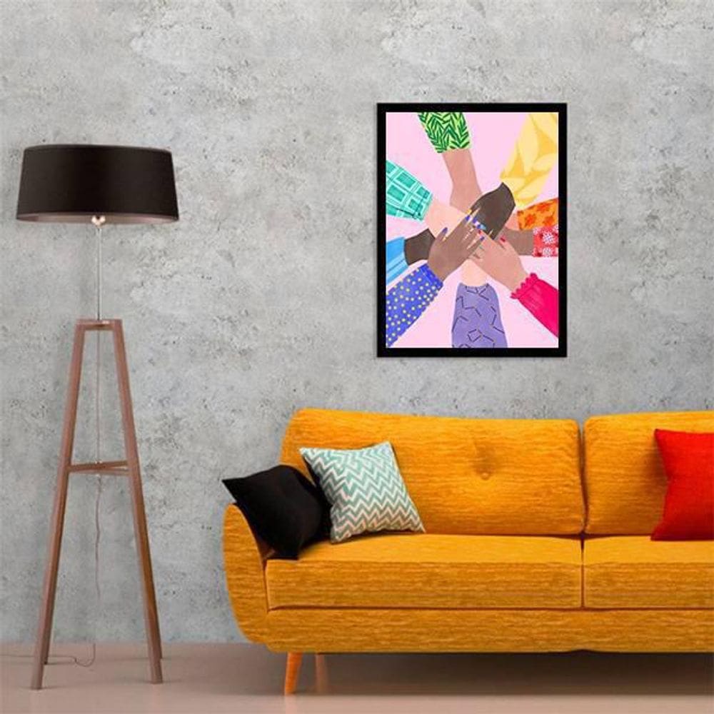 Quadro Decorativo Juntos Somos Mais Fortes 34x23Cm
