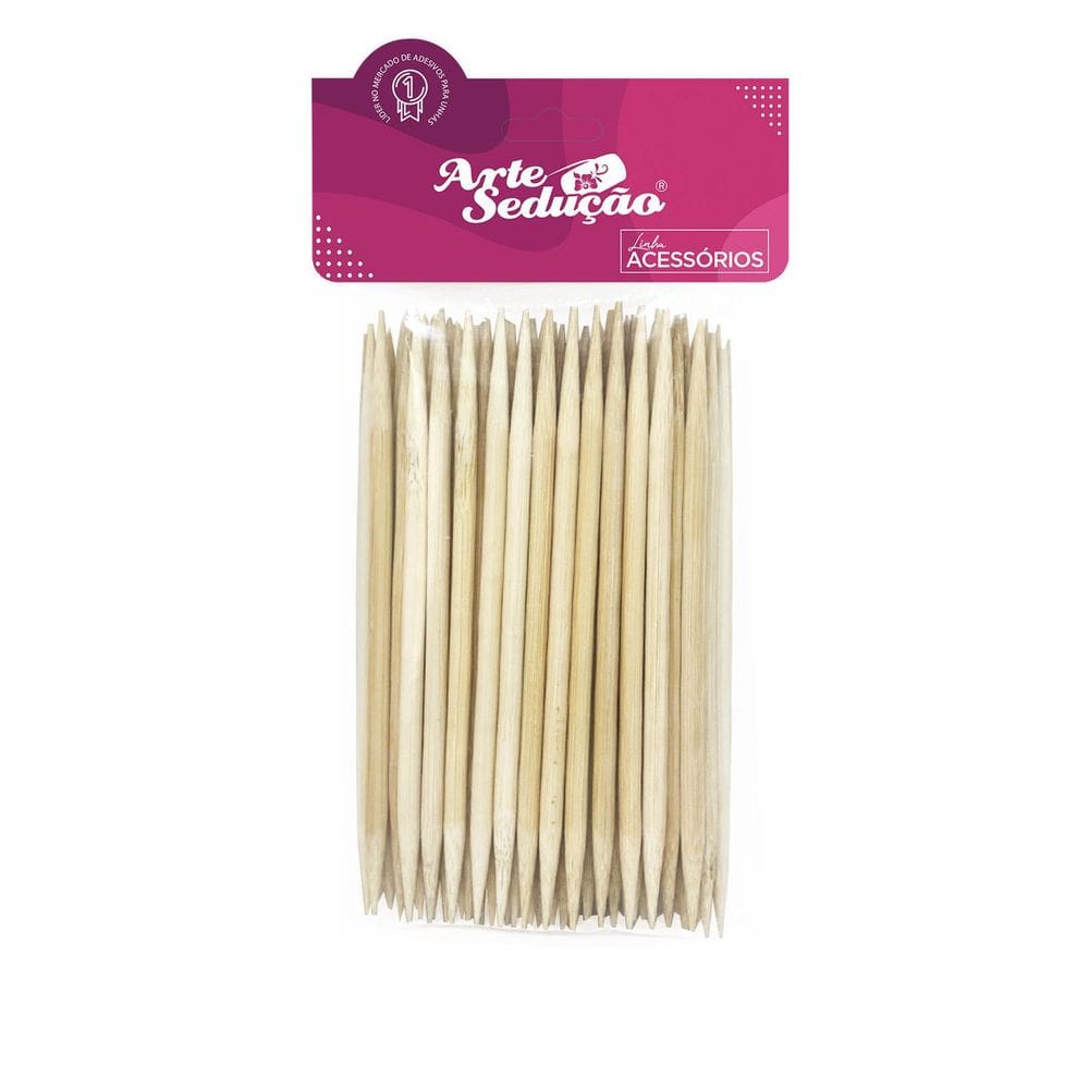 Palito Bambu 2 Pontas - Arte Sedução Com 100 Unidades.