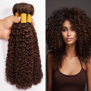 Extensões de cabelo Yuksoocosh Kinky Curly Color 4 50 55 60cm