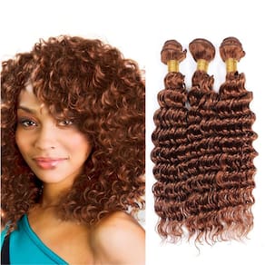 Pacotes de cabelo Yuksoocosh Deep Curly Color 30 Castanho claro