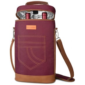Bolsa Térmica Para Transporte de Vinhos Tirrinia até 2 Garrafas, Vermelho Escuro