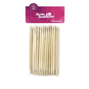 Palito Bambu 2 Pontas - Arte Sedução Com 100 Unidades.