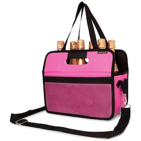 Caixa Para Transporte de Vinhos Swag Bags até 8 Garrafas com Alça, Rosa