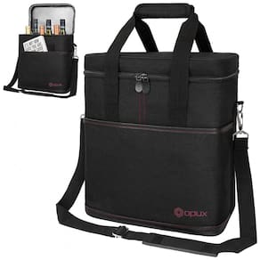 Bolsa Térmica Para Transporte de Vinhos OPUX até 6 Garrafas, Preta