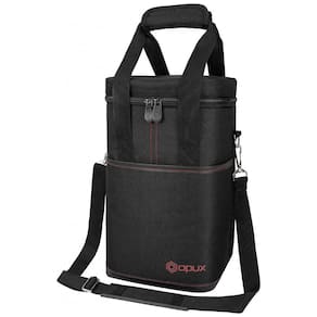 Bolsa Térmica Para Transporte de Vinhos OPUX até 4 Garrafas, Preto