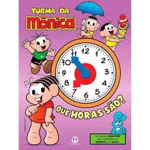 Livro + Relógio - Turma Da Mônica - Que Horas São