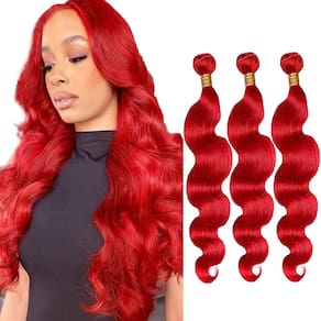 Extensões de cabelo GveoxVO Red Body Wave 100% Brazilian Virgin