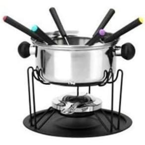 Conjunto Para Fondue Inox 11 Peças 6 Garfos Inox Queijos