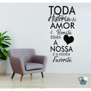 Adesivo De Parede Toda História De Amor É Bonita Cabeceira