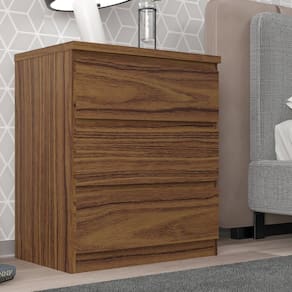 Mesa Cabeceira para Quarto 71x60,5x40cm Urban Nogueira