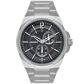 Relógio Multifunção Masculino Cinza 45mm Aço