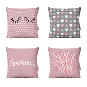 Capas De Almofadas Rosa Geométricas Home Sweet Home Sofá
