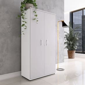 Armário Alto 2 Portas 159,6x79,2x41 Cm Pivotante Branco/Cinza