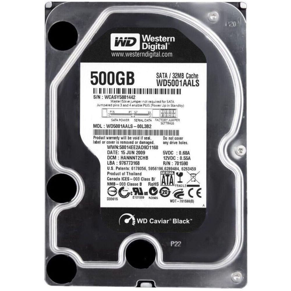 Disco Rígido Interno Western Digital 500Gb Sata Wd5001Aals