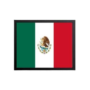 Quadro Decorativo Bandeira México Moldura Preta 24X18Cm