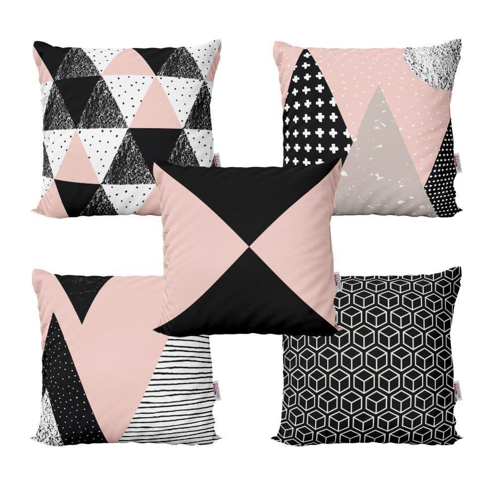 Almofadas Decorativas Rosa E Preto 40X40