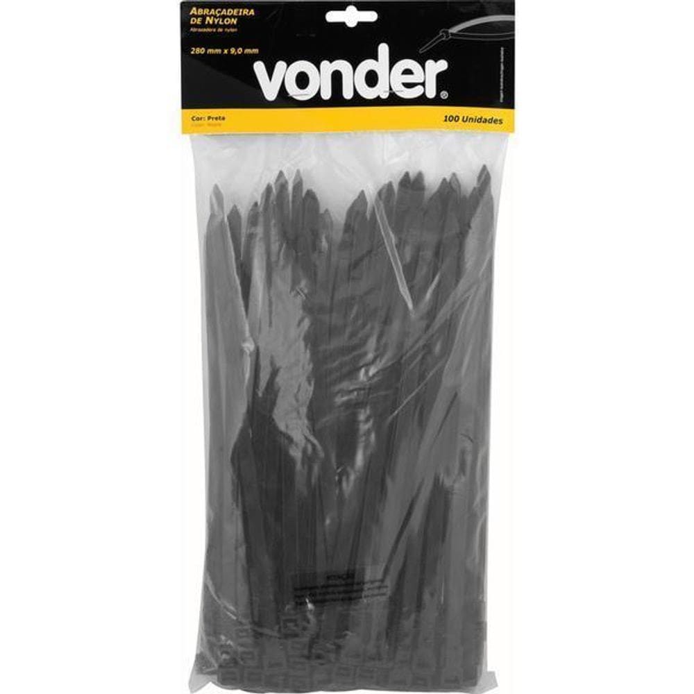Abrac De Nylon 280X9,0 Preta Conjunto Com 100 Peças Vonder
