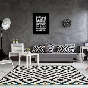 Quadro Decorativo Pessoas Mais Felizes Não Tem Tudo 34x23cm