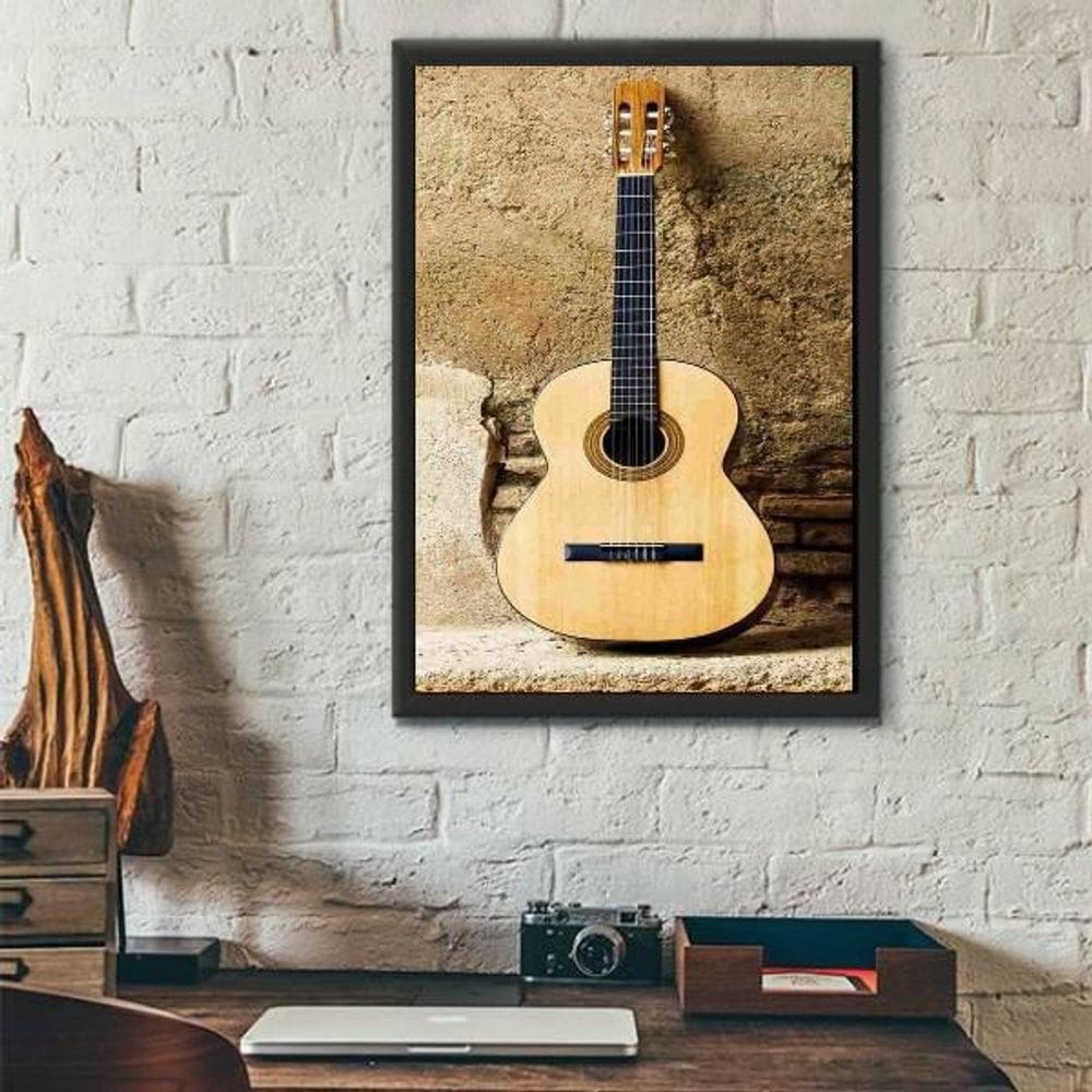 Quadro Decorativo Fotografia Violão 45x34cm